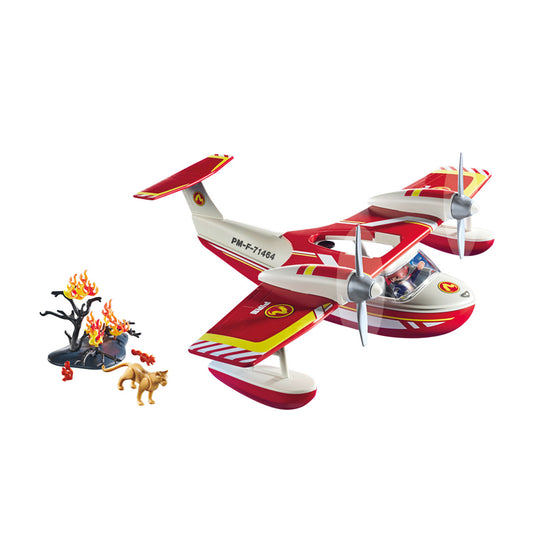 Playmobil 71463 Action Heroes: Hidroavión extintor con función de extinción