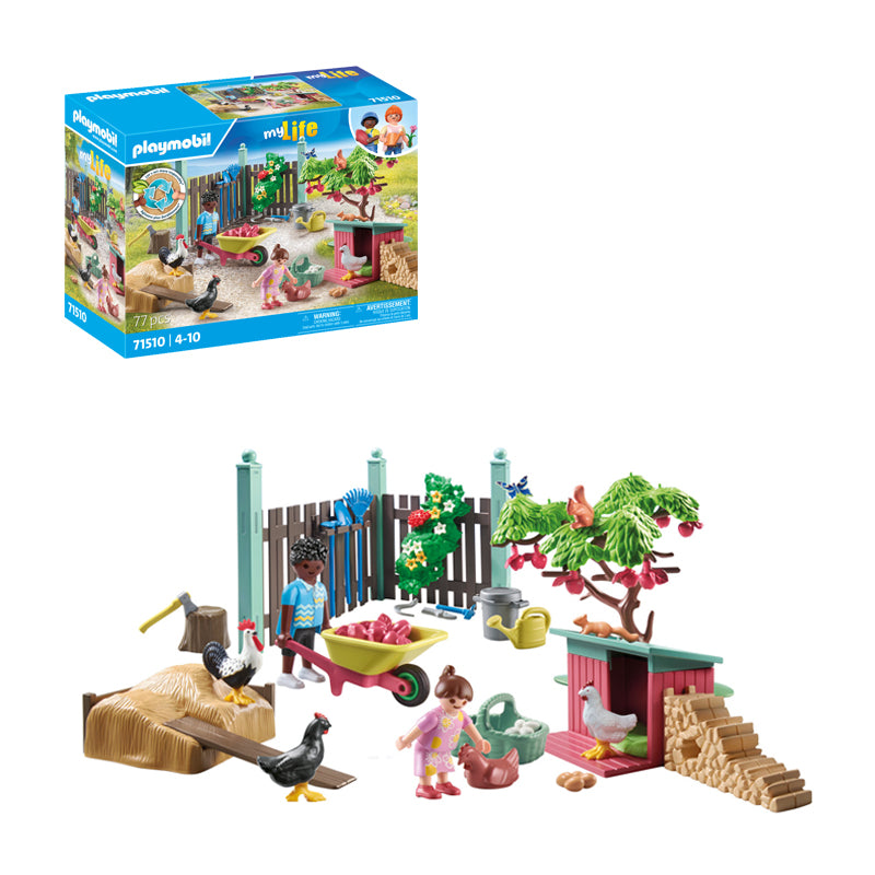 Playmobil Minha vida: horta de fazenda de galinhas