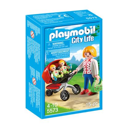 Playmobil Madre de la vida urbana con cochecito doble