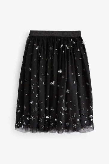 |Girl| Saia Midi Plissada - Black (3-16 anos)