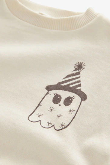 |Niño| Sudadera con cuello redondo Halloween - Blanco (3 meses a 7 años)