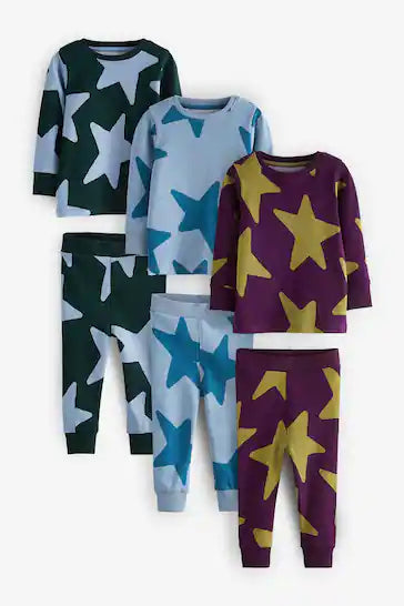 |Niño| Pack de 3 pijamas abrigados 100 % algodón - Multicolor (de 9 meses a 10 años)