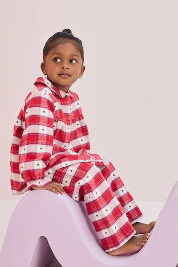 |Girl| Pijama Com Botões 100% Algodão - Xadrez Vermelho (9 meses a 10 anos)