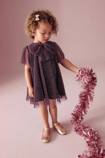 |Girl| Vestido De Malha Brilhante - Roxo Ameixa (3 meses a 7 anos)