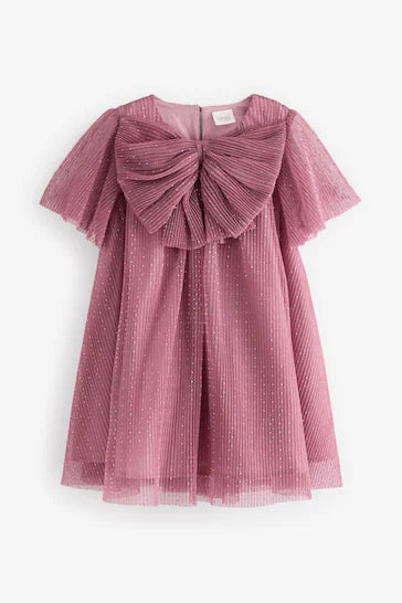 |Niña| Vestido de malla brillante - Rosa (3 meses a 7 años)