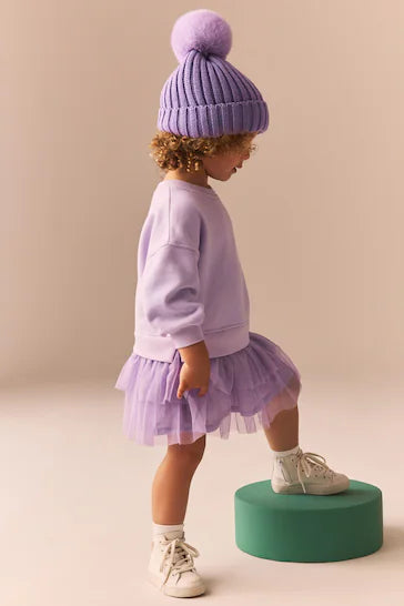 |Girl| Vestido Roxo Marie Sweat Mesh (3 meses a 7 anos)