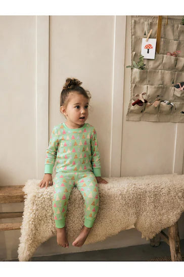 |NiñaGrande| Pijama navideño 100% algodón - Árbol verde/rosa (9 meses-16 años)