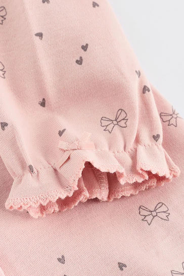 |BabyGirl| Pacote De 3 Pijamas Para Bebê Rosa Com Turbante Combinando (0 meses a 2 anos)