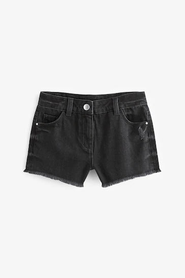 |BigGirl| Shorts Com Barra Desfiada -  Black (3-16 anos)