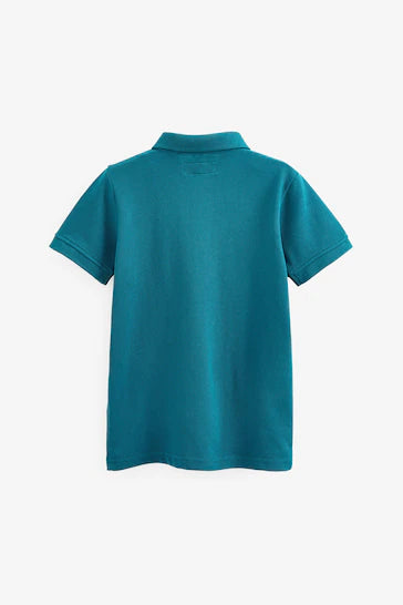 Camisa Polo De Manga Curta - Teal Blue (3-16 anos)