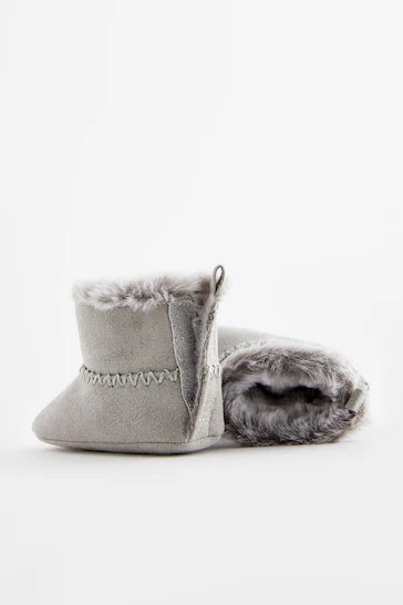 |BabyGirl| Botas De Bebê Com Forro Quente - Grey (0-24 meses)