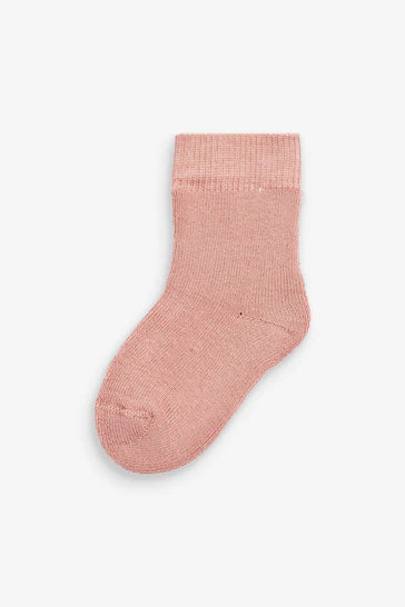 |Niña| Pack de 4 Calcetines Toalla Bebé Rosa (0 meses a 2 años)