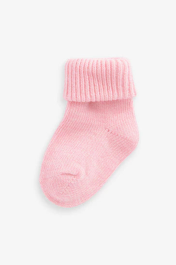 |Niña| Calcetines de punto grueso para bebé, color rosa, paquete de 3 (0 meses a 2 años)