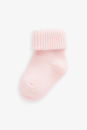 |Niña| Calcetines de punto grueso para bebé, color rosa, paquete de 3 (0 meses a 2 años)