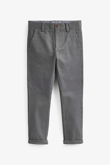 |Niño| Pantalón chino elástico - Gris Antracita (3-17 años)