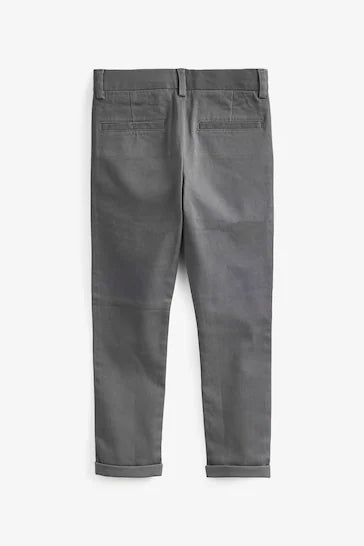 |Niño| Pantalón chino elástico - Gris Antracita (3-17 años)