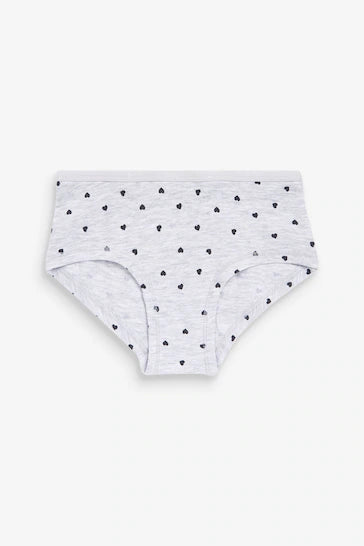 |Girl| Pacote De 5 Cuecas Hipster - Grey Hearts (2 a 16 anos)