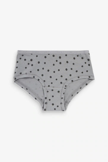 |Girl| Pacote De 5 Cuecas Hipster - Grey Hearts (2 a 16 anos)