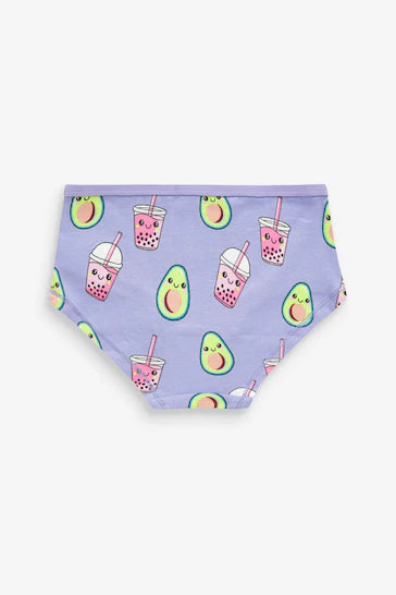 |Girl| Pacote Com 5 Cuecas Hipster - Pink/Grey Avocado(2-16 anos)