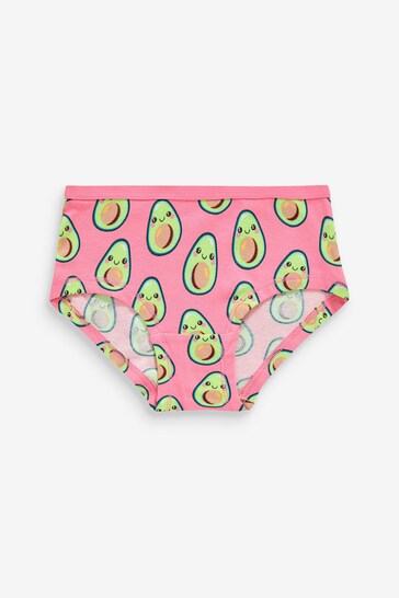 |Girl| Pacote Com 5 Cuecas Hipster - Pink/Grey Avocado(2-16 anos)