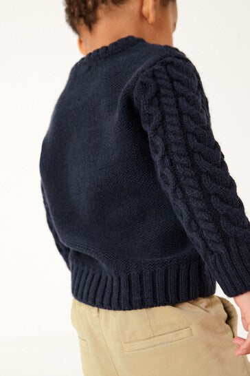 |Boy| Cable Crew Jumper - Navy Blue (3 meses a 7 anos)
