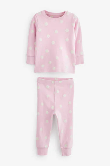 |Niña| Pack de 3 Pijamas Corazones, Lunares y Estrellas (9 meses a 8 años)