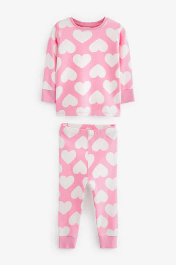 |Niña| Pack de 3 Pijamas Corazones, Lunares y Estrellas (9 meses a 8 años)