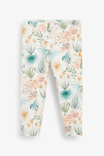 |Niña| Pack de 4 leggings estampados - Verde/Crema (3 meses a 7 años)