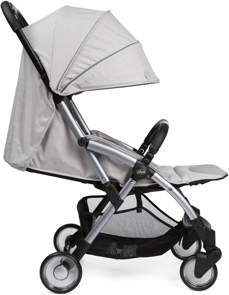 Chicco Carrinho Goody Plus, Grey Mist | Dobragem automática, leve e compacta, nascimento - 22kg (4 anos), com capa de chuva