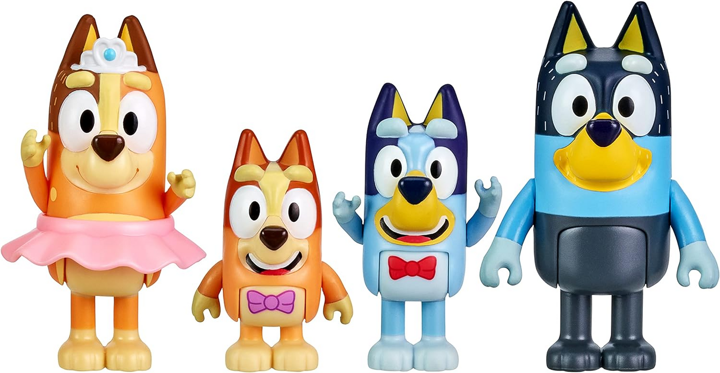 Bluey Pacote de 4 colegas de escola; Figuras de ação colecionáveis oficiais do Bluey de 2,5 a 3 polegadas, incluindo Jack, Pretzel e Mackenzie com seus próprios acessórios para lancheira