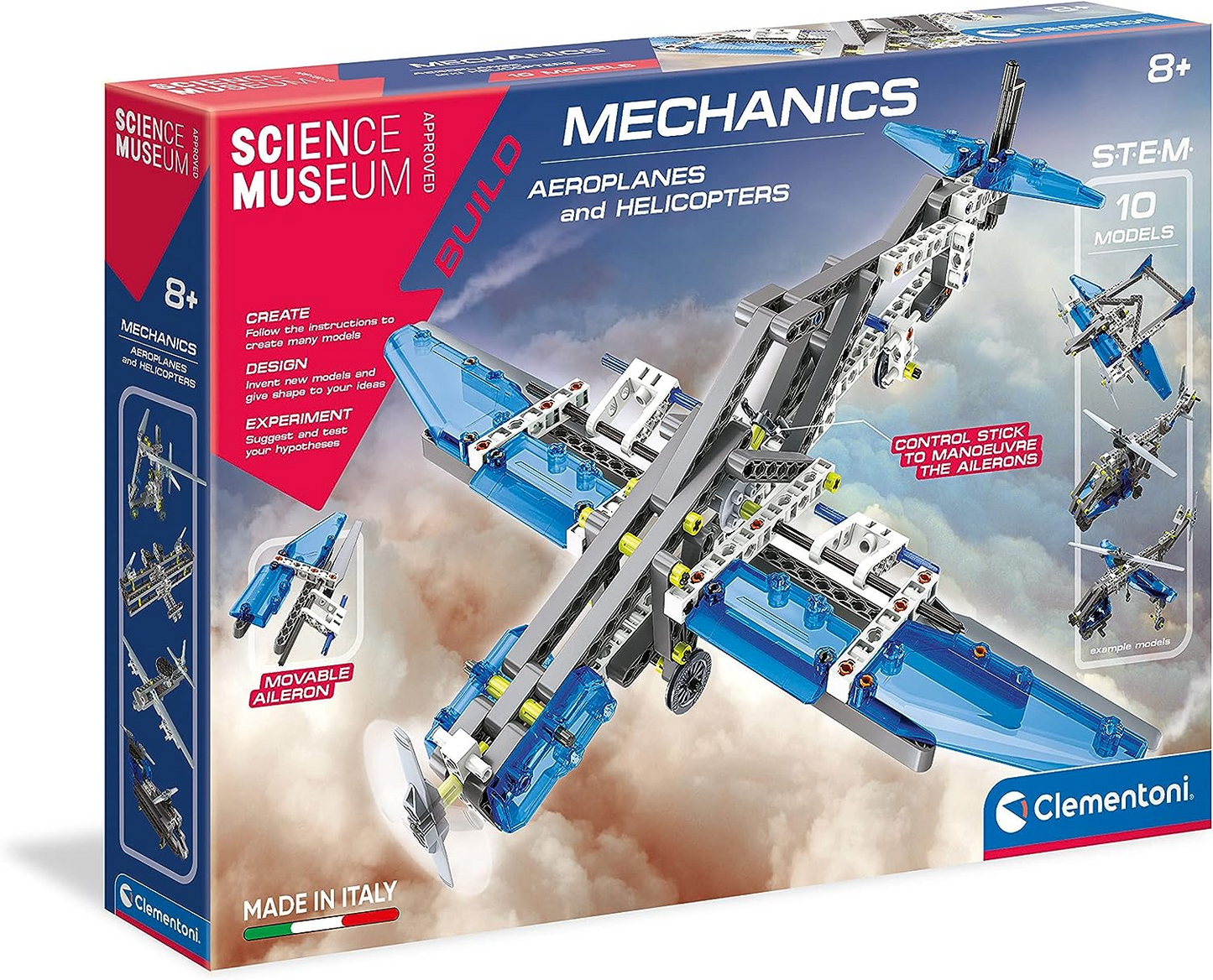 Clementoni 61375 Science Museum Juego de construcción de equipos mecánicos y agrícolas, kit de ciencia para niños a partir de 8 años, juguetes STEM, versión en inglés fabricado en Italia, multicolor