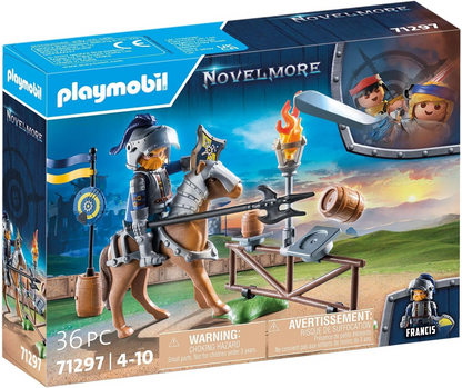 Playmobil 71297 Novelmore - Área de justa medieval, emocionante treinamento de cavaleiros com cavalo, castelo medieval e brinquedo de cavaleiros, encenação divertida e imaginativa, conjunto de jogos adequado para crianças de 4 anos ou mais