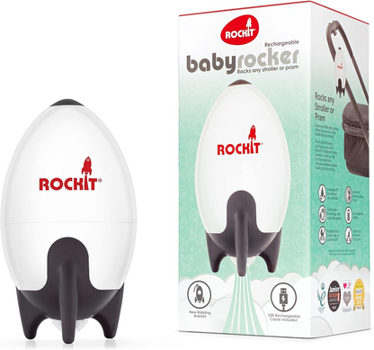 Rockit Versão recarregável Rocker. Balança qualquer carrinho, carrinho de bebê, carrinho ou carrinho. Balança suavemente seu bebê para dormir.