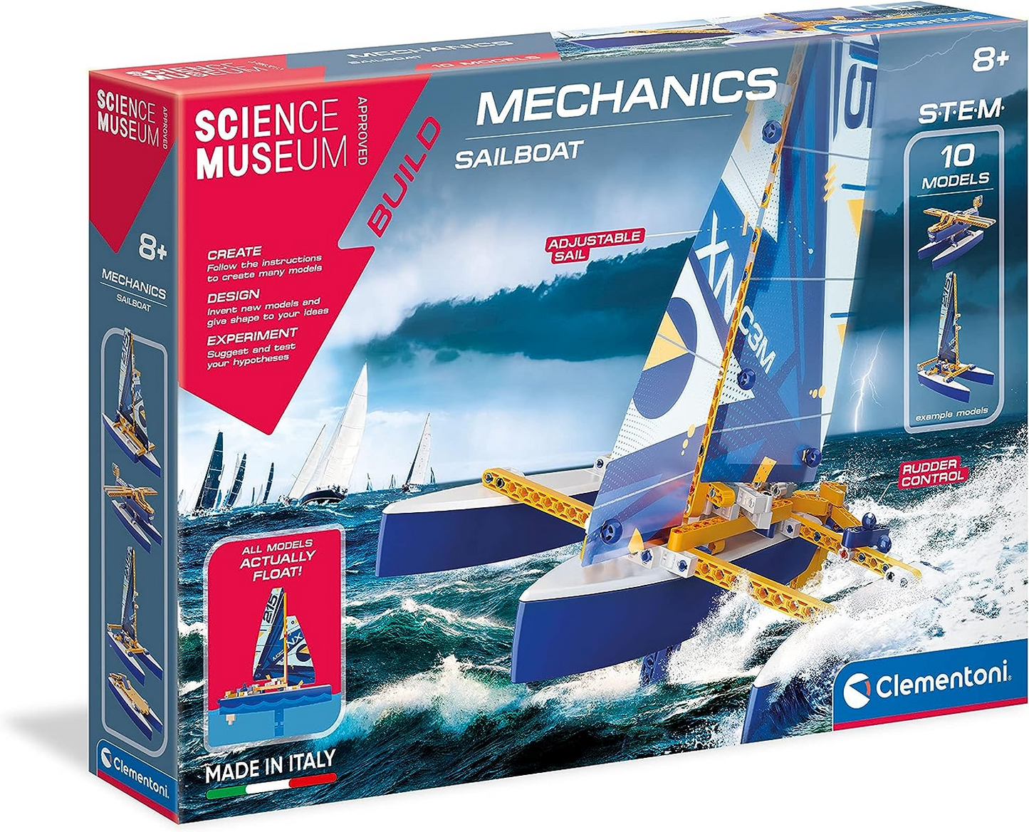 Clementoni 61375 Science Museum Juego de construcción de equipos mecánicos y agrícolas, kit de ciencia para niños a partir de 8 años, juguetes STEM, versión en inglés fabricado en Italia, multicolor