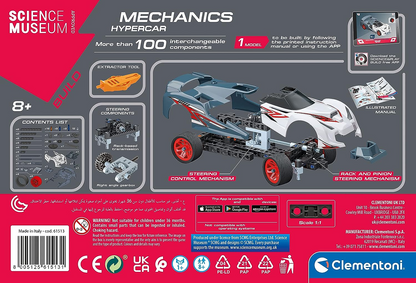 Clementoni 61382 Science Museum Mechanics-Juego de construcción de buggy y cuádruple, kit de ciencia para niños de 8 años, juguetes STEM, versión en inglés, fabricado en Italia, multicolor