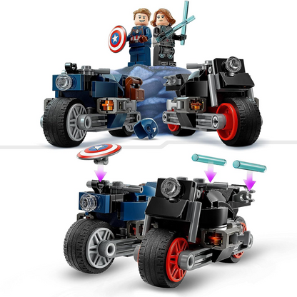 LEGO 76260 Marvel Motos de Viuda Negra y Capitán América, Set de Los Vengadores: La Era de Ultrón con 2 Motos de Superhéroe de juguete para niños, niños y niñas a partir de 6 años