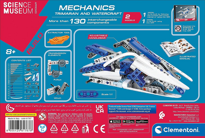 Clementoni 61382 Science Museum Mechanics-Juego de construcción de buggy y cuádruple, kit de ciencia para niños de 8 años, juguetes STEM, versión en inglés, fabricado en Italia, multicolor