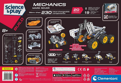 Clementoni 61550 - Ciencia y Diversión - NASA Rover - Set de Construcción, Juguetes Científicos, Kit Científico para Niños de 8 Años, Juguetes STEM, Versión en Inglés