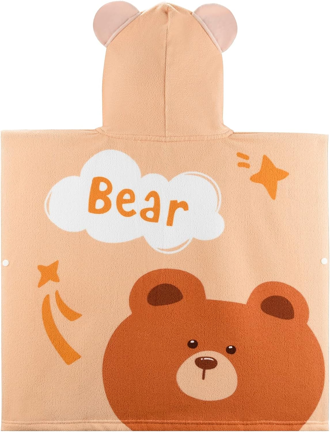 Bebamour  Toalhas com capuz para bebês 100% toalha com capuz vestível orgânica para meninos e meninas toalha com capuz absorvente para crianças, 25 "x 23", 0-6 anos, urso