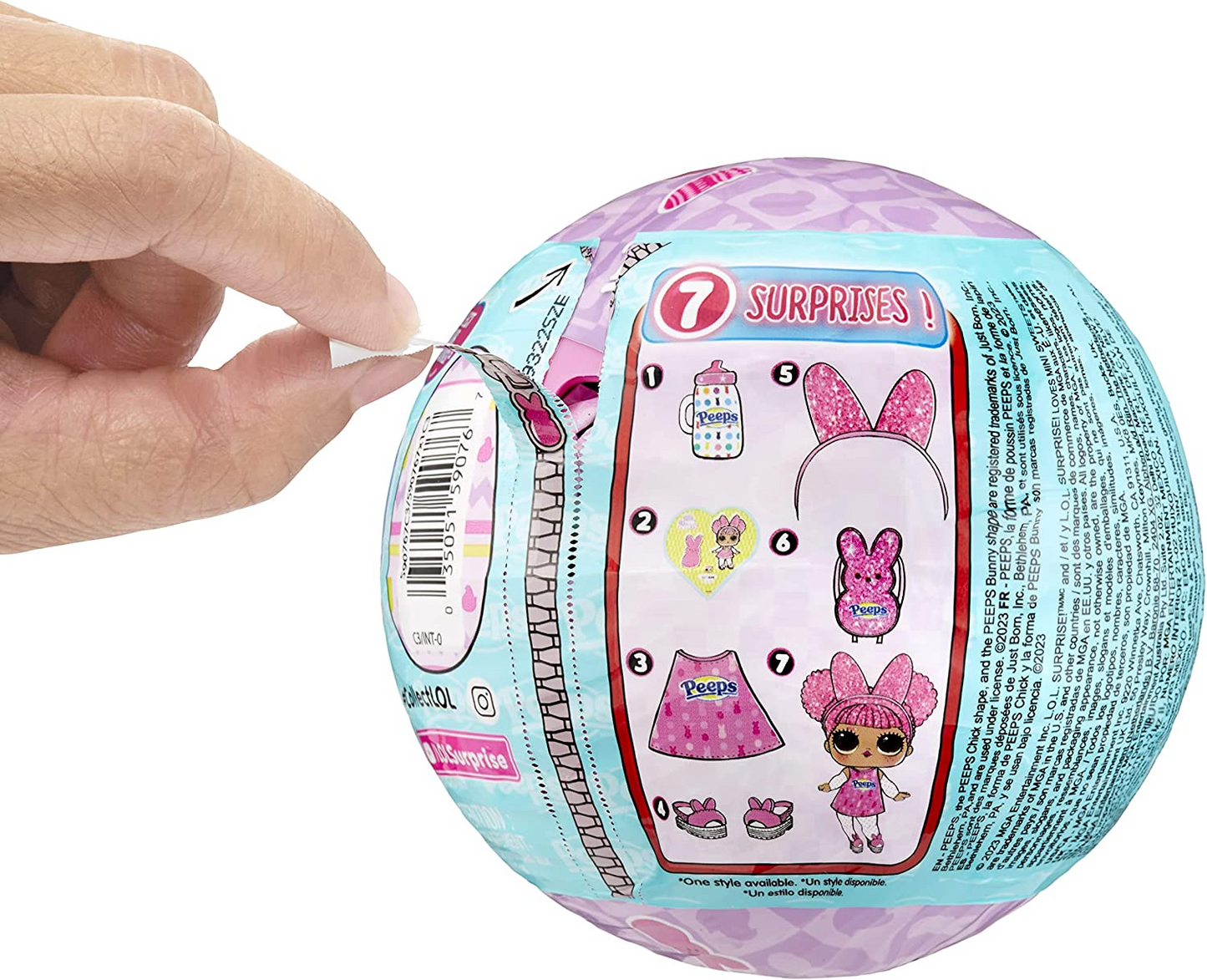 L.O.L. Surprise! Loves Mini Sweets Peeps - Cute Bunny - Edição Limitada com Tema de Primavera - Boneca Colecionável com 7 Surpresas - Para Meninas, Meninos e Colecionadores a partir de 4 anos