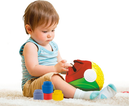 Clementoni 17689 Pelota sensorial Pelota Touch &amp; Play - con 5 Clemmy, bloques de construcción suaves para niños pequeños de 6 meses, lavable, fabricado en Italia, individual, multicolor, M