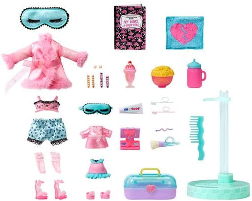 Jajaja ¡Sorpresa! Fiesta de pijamas con niñera preadolescente - IVY WINKS &amp; BABYDOLL - Caja abierta con 20 sorpresas - Incluye 2 muñecas con funciones de cambio de color - Apto para niños de 4 años en adelante