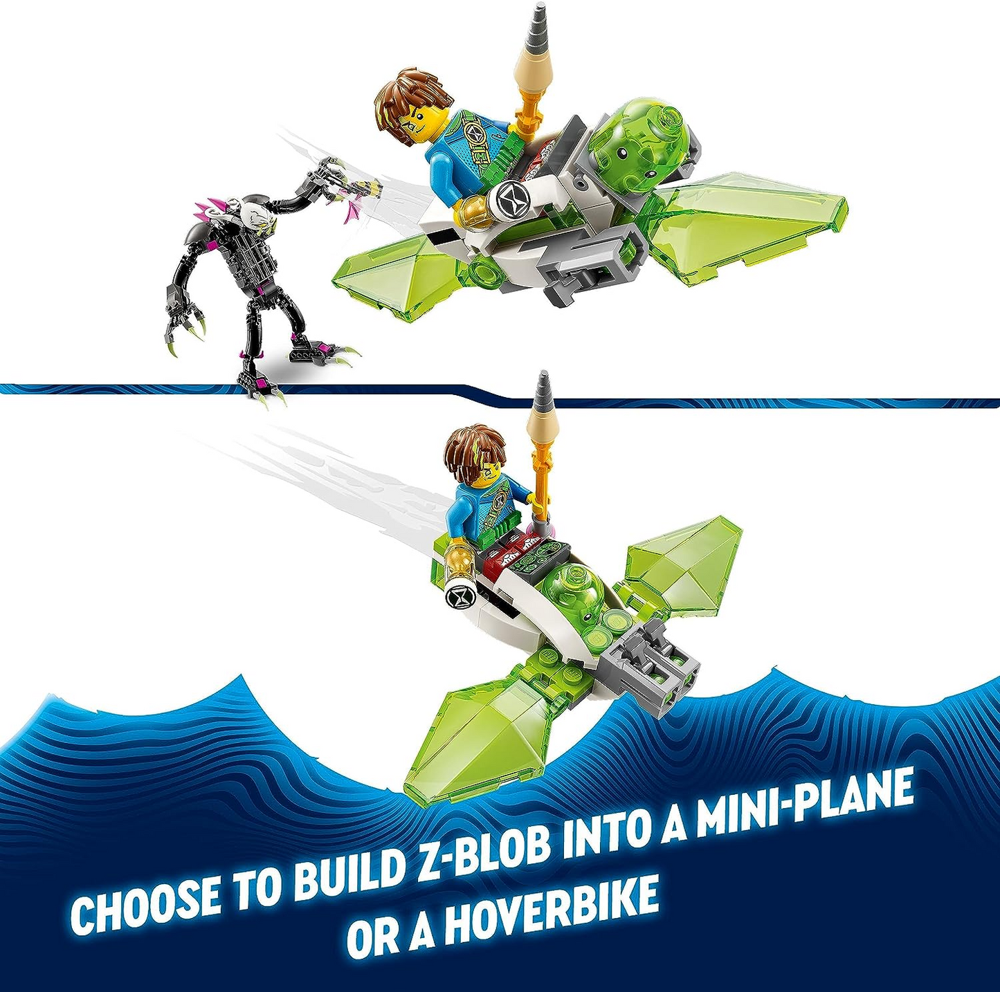 LEGO 71455 DREAMZzz Grimkeeper the Cage Monster Figure Set, Kids Transform Z-Blob em um Mini-Plane ou Hoverbike, Inclui 2 Minifiguras do Programa de TV, Brinquedos para Mais de 7 Anos Crianças, Meninos, Meninas