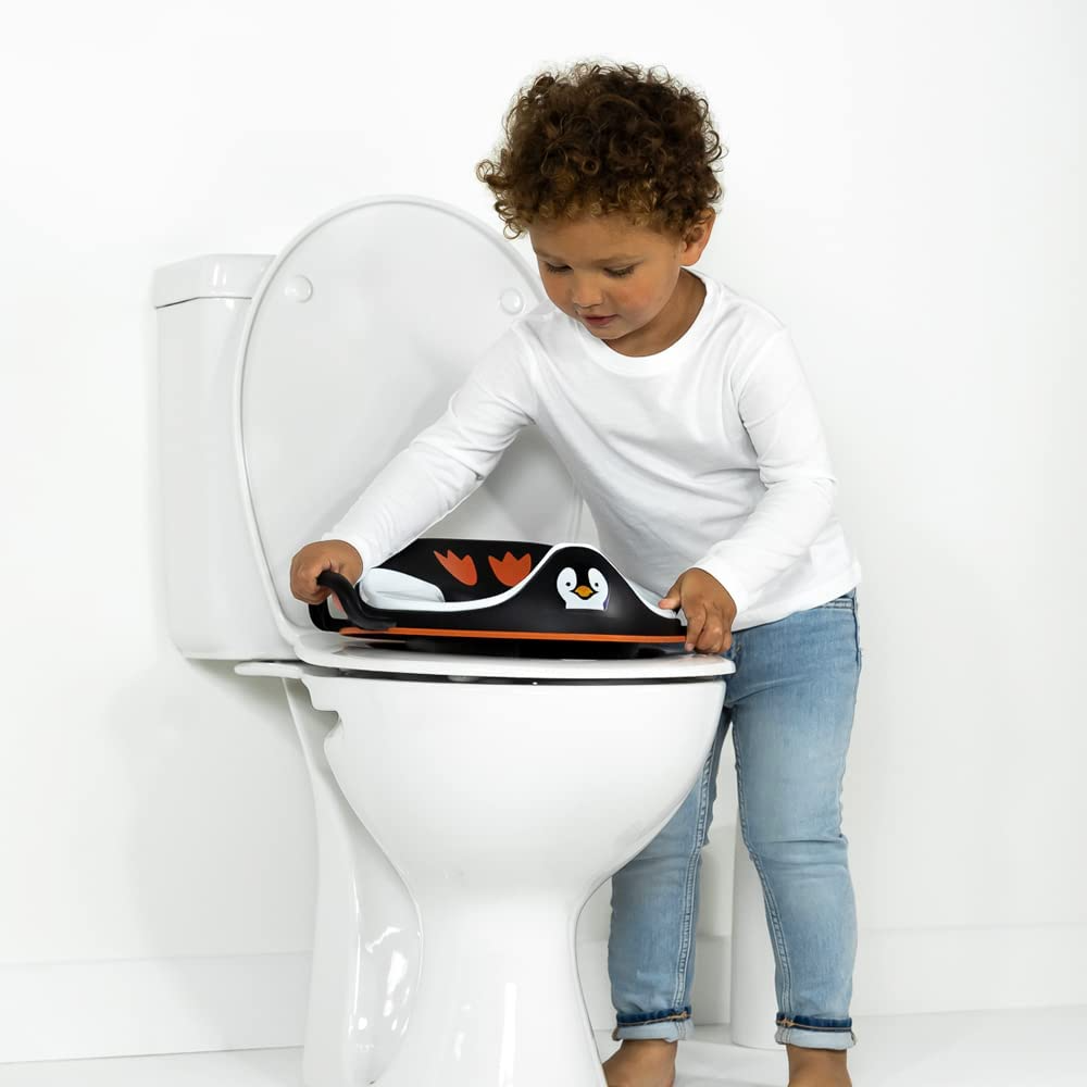 My Carry Potty My Little Trainer Seat - Asiento de entrenamiento para ir al baño con forma de pingüino, asiento de inodoro para niños