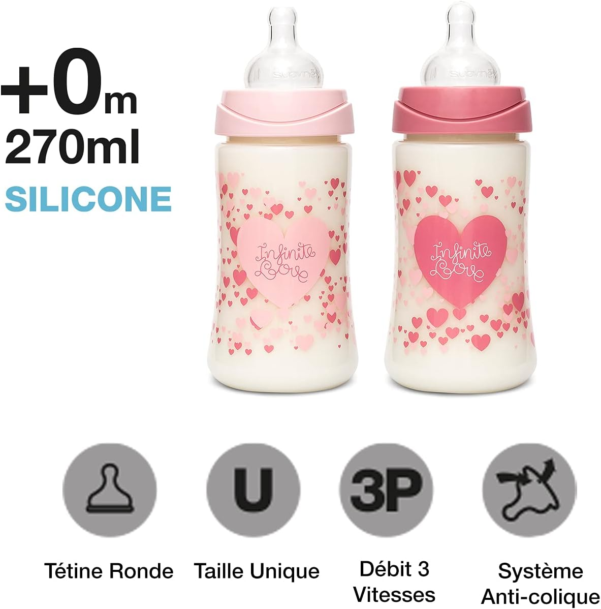 SUAVINEX BIBERON SECOND 270 ML +12 MESI ROSA