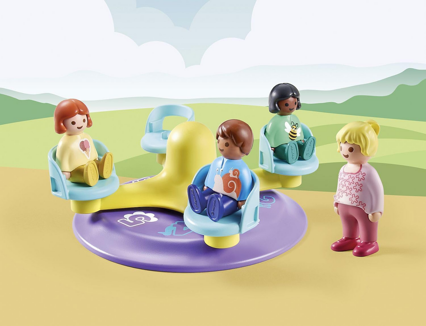 Playmobil 71324 1.2.3: Número Merry-Go-Round, brinquedo educativo e de primeira contagem para crianças pequenas, conjuntos de jogos adequados para crianças com mais de 12 meses