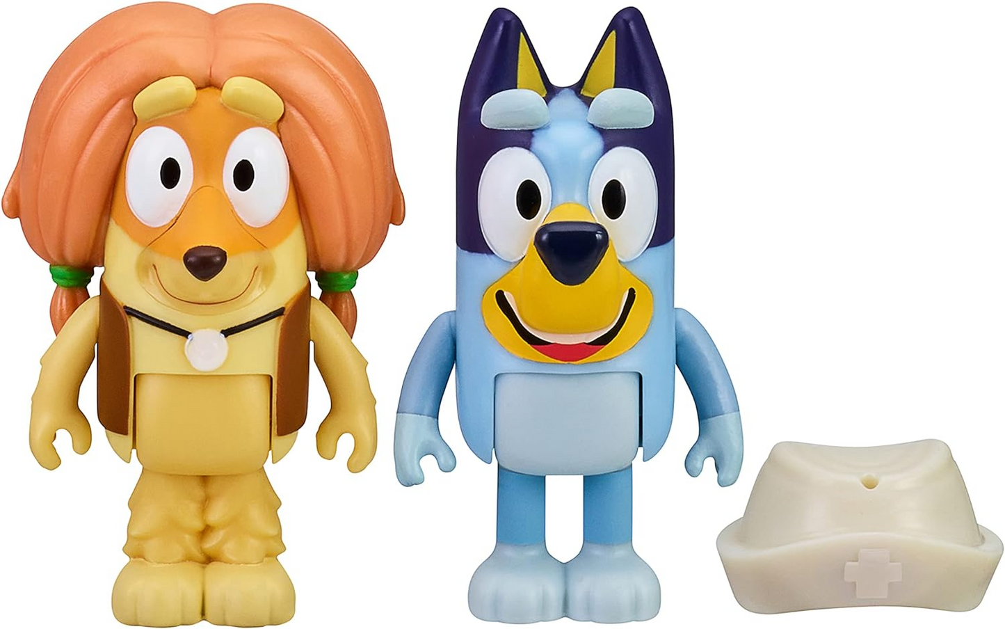 Bluey  Conjunto oficial de personagens colecionáveis do Queens com 2 figuras apresentando Bluey e Bingo com capa Queen Rainbow e acessórios de coroa