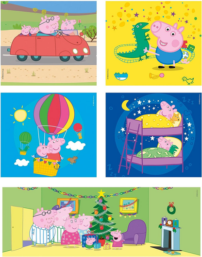 Clementoni 20271 18+30+48+60pzs Supercolor 10 en 1 Peppa Pig (3x18, 4x30, 2x48 y 1x60 piezas) - Puzzle para niños a partir de 4 años, multicolor, mediano