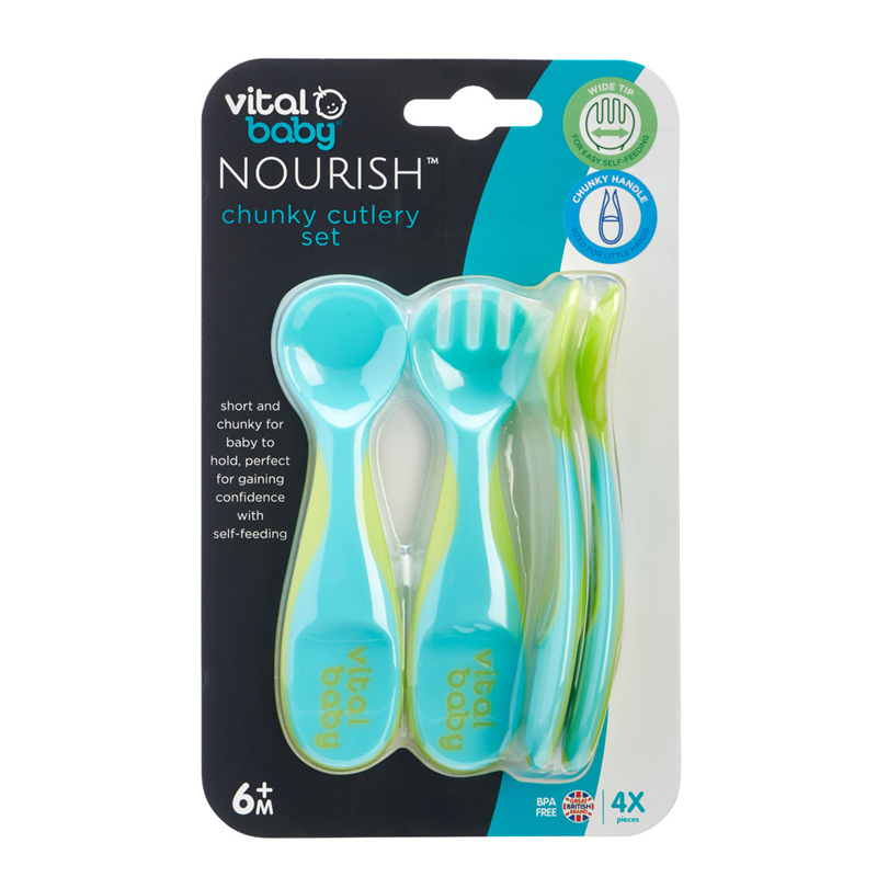 Vital Baby NOURISH conjunto de talheres grossos pop 4 unidades