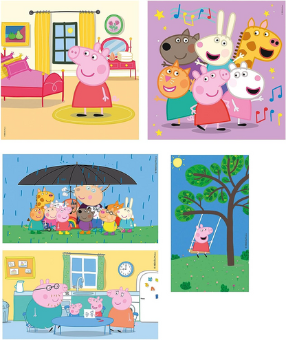 Clementoni 20271 18+30+48+60pzs Supercolor 10 en 1 Peppa Pig (3x18, 4x30, 2x48 y 1x60 piezas) - Puzzle para niños a partir de 4 años, multicolor, mediano